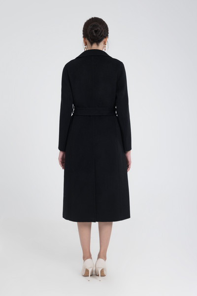 Long premium wool coat with belt