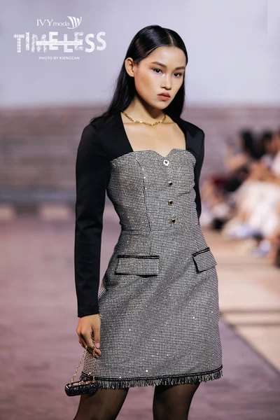 sparkle tweed dress - Đầm tweed ánh kim