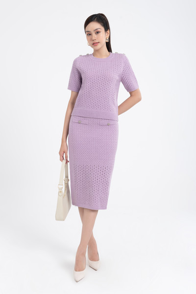 Chân váy len bút chì Lilac Knit