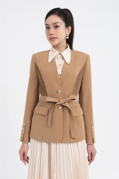 Elegant Blazer - Áo blazer phối đai