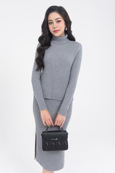 merino wool high neck sweater - Áo len lông cừu