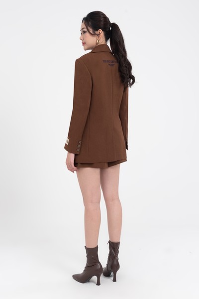 brownie oversize blazer - Áo blazer thêu chữ