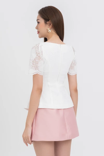 Áo peplum phối ren