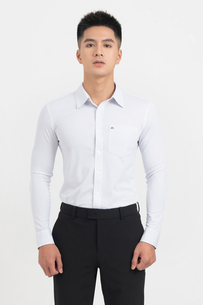 Áo sơ mi basic dáng slimfit MS 17E3818