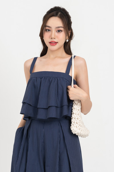 Jumpsuit hai dây phối bèo