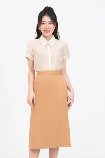 Chân váy chéo viền