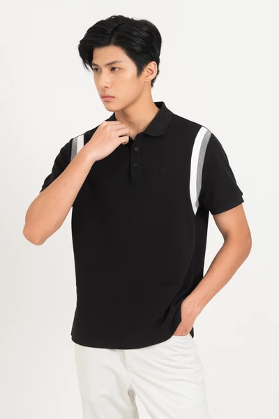 Áo Polo phối kẻ trắng