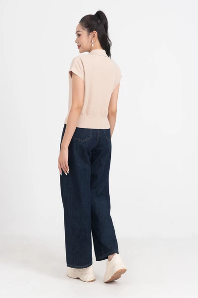 Quần jeans suông xanh đậm