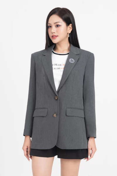 Kaylin Blazer - Áo Blazer thêu Logo