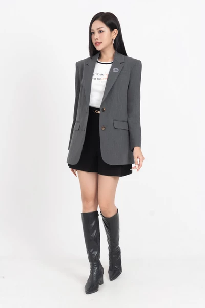 Kaylin Blazer - Áo Blazer thêu Logo