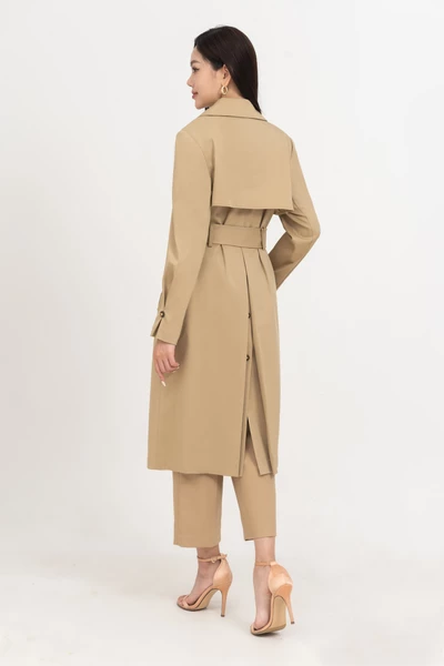 Trench coat Beige - Áo măng to 3 khuy