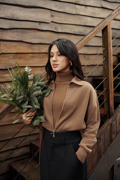 merino wool high neck sweater - Áo len lông cừu