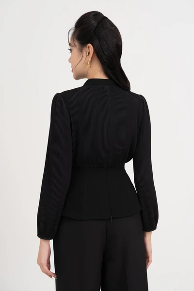 Áo sơ mi Peplum cổ tròn