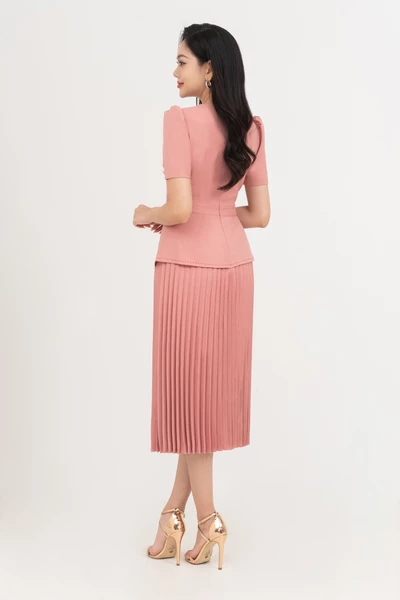 Đầm peplum xếp ly