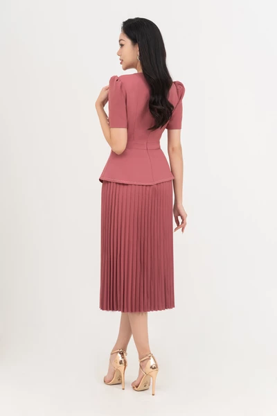 Đầm peplum xếp ly