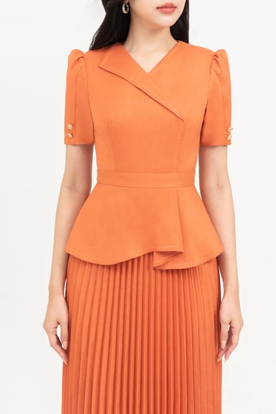 Đầm peplum xếp ly