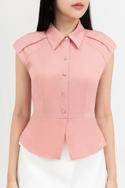 Áo sơ mi PEPLUM cổ đức