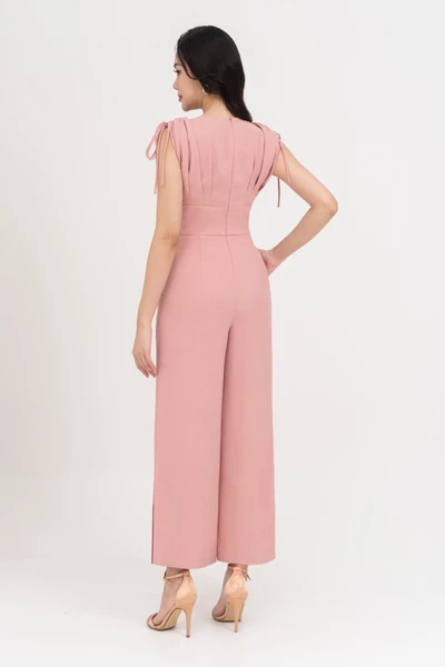 Jumpsuit áo kiểu phối dây