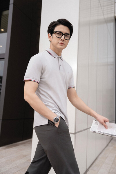 Áo Polo Supima cổ kẻ Devlin