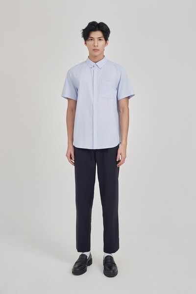 Áo sơ mi Regular Raw cloth tay ngắn