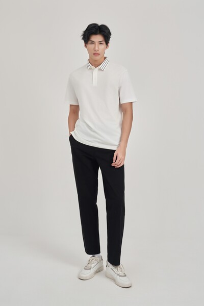 Áo Polo Supima cổ kẻ