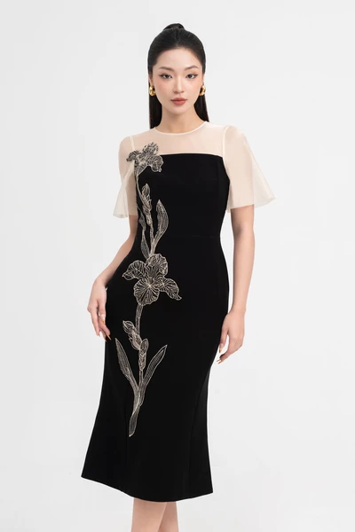 Starla Dress - Đầm diên vỹ kim tuyến