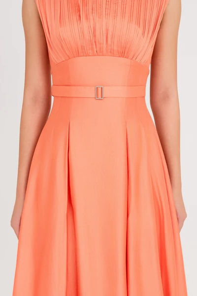 Đầm xòe Tencel tay liền Orange