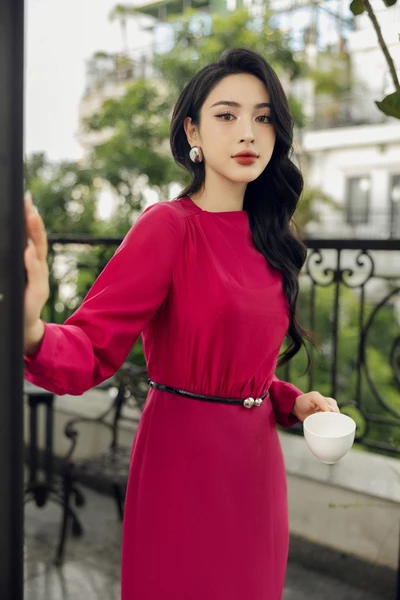 Đầm Pink Silk Sarong Lady