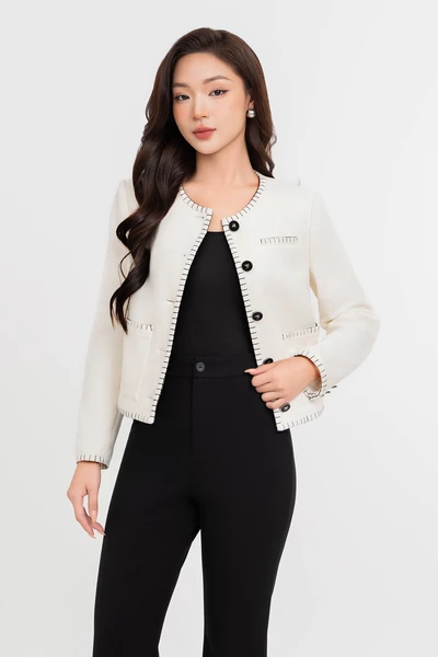 Lealia Blazer - Áo blazer nhung trơn