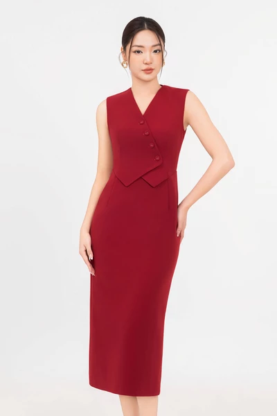 Đầm ôm cổ V Opulence