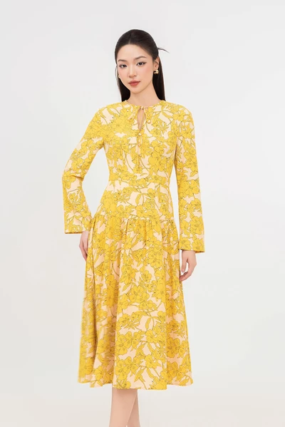 Đầm lụa Floral Glow