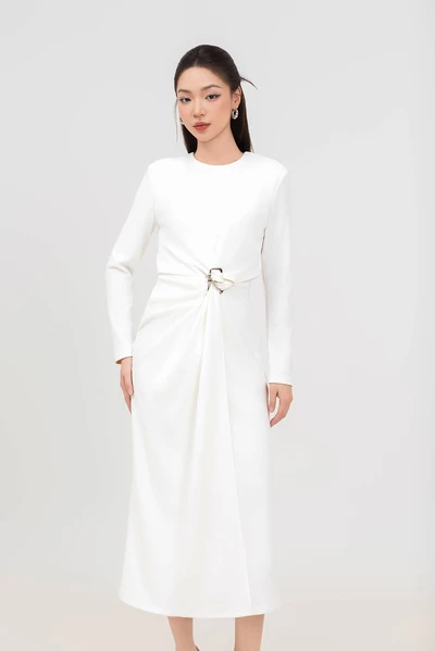 Đầm xếp White Whisper