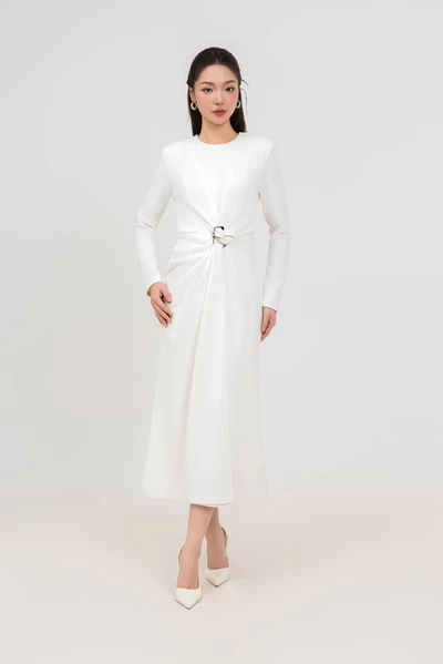 Đầm xếp White Whisper