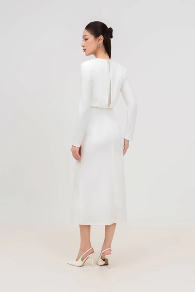Đầm xếp White Whisper