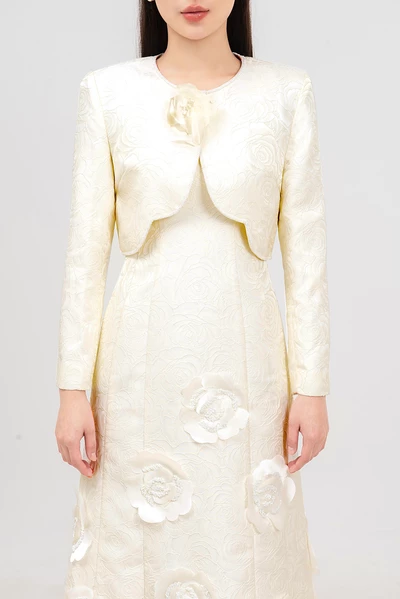Ivory Rose Elegance - Set đầm dạ hội Jacquard