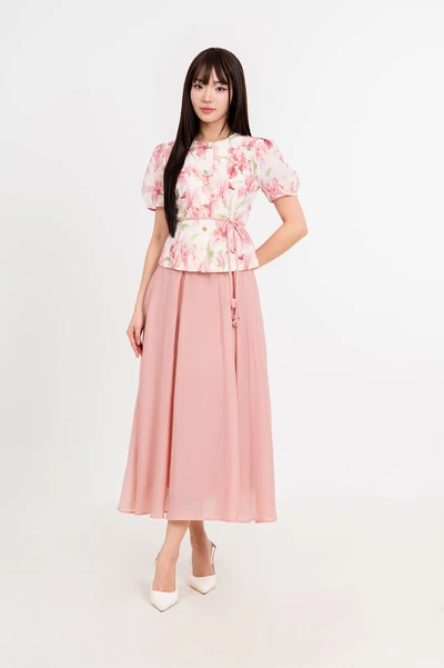 Spring Waltz Skirt - Chân váy lụa xếp ly