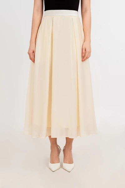 Spring Waltz Skirt - Chân váy lụa xếp ly