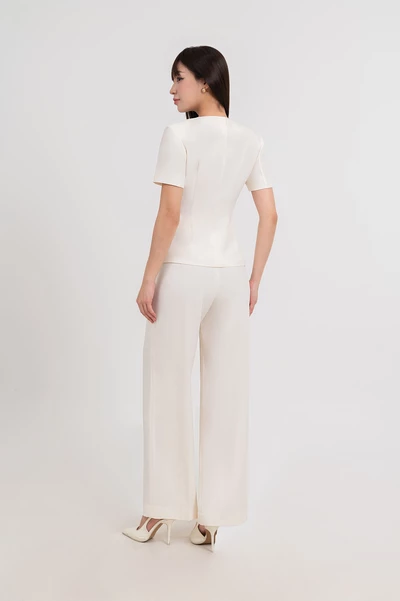 White Poise Pants - Quần Tây ống suông