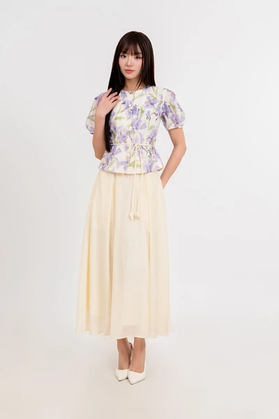 Spring Waltz Skirt - Chân váy lụa xếp ly