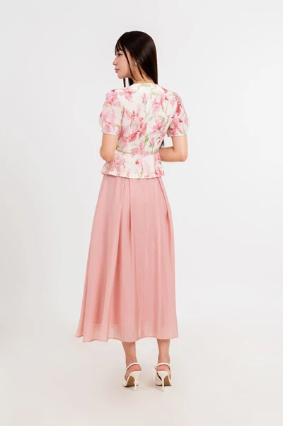 Spring Waltz Skirt - Chân váy lụa xếp ly