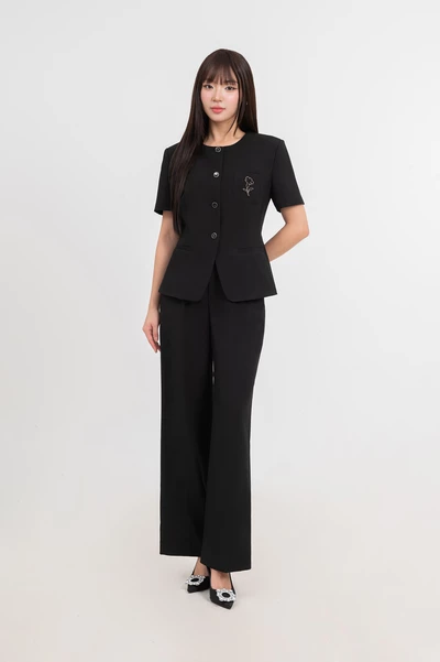 Black Poise Pants - Quần Tây ống suông