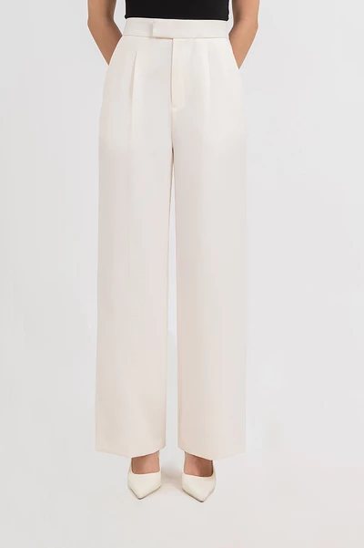 White Poise Pants - Quần Tây ống suông