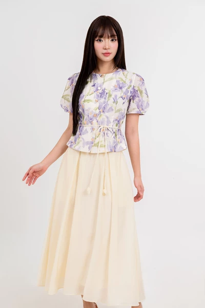 Spring Waltz Skirt - Chân váy lụa xếp ly