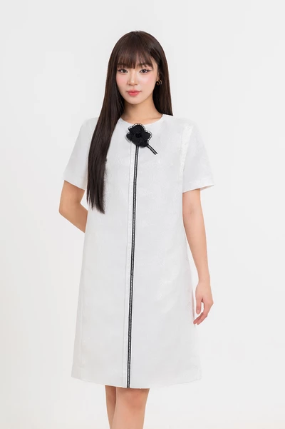 White Sonata Dress - Đầm suông Organza