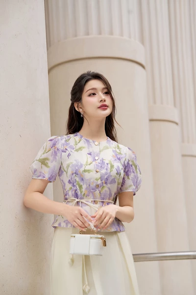 Spring Waltz Skirt - Chân váy lụa xếp ly