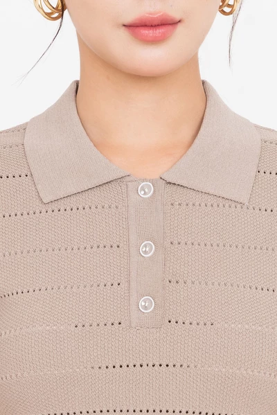 Sand Knit Polo – Áo polo len