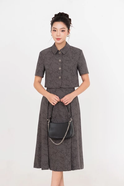 Enchanted Waltz - Áo Croptop cổ đức