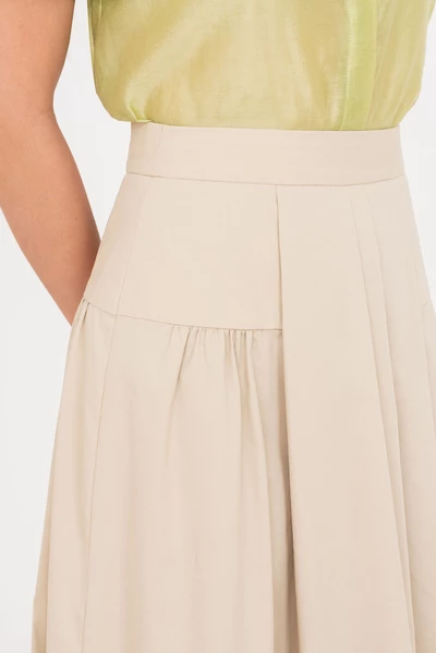 Chân váy A Khaki xếp ly