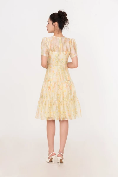 Sunpetal Dress – Đầm Tencel hoa vàng pastel