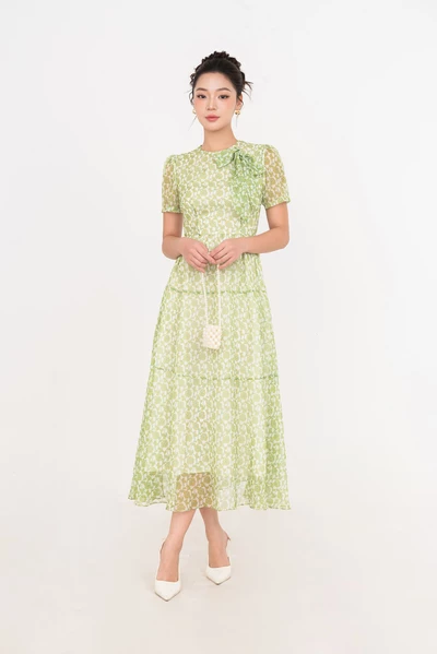 Petal Drift Dress - Đầm xòe cách điệu